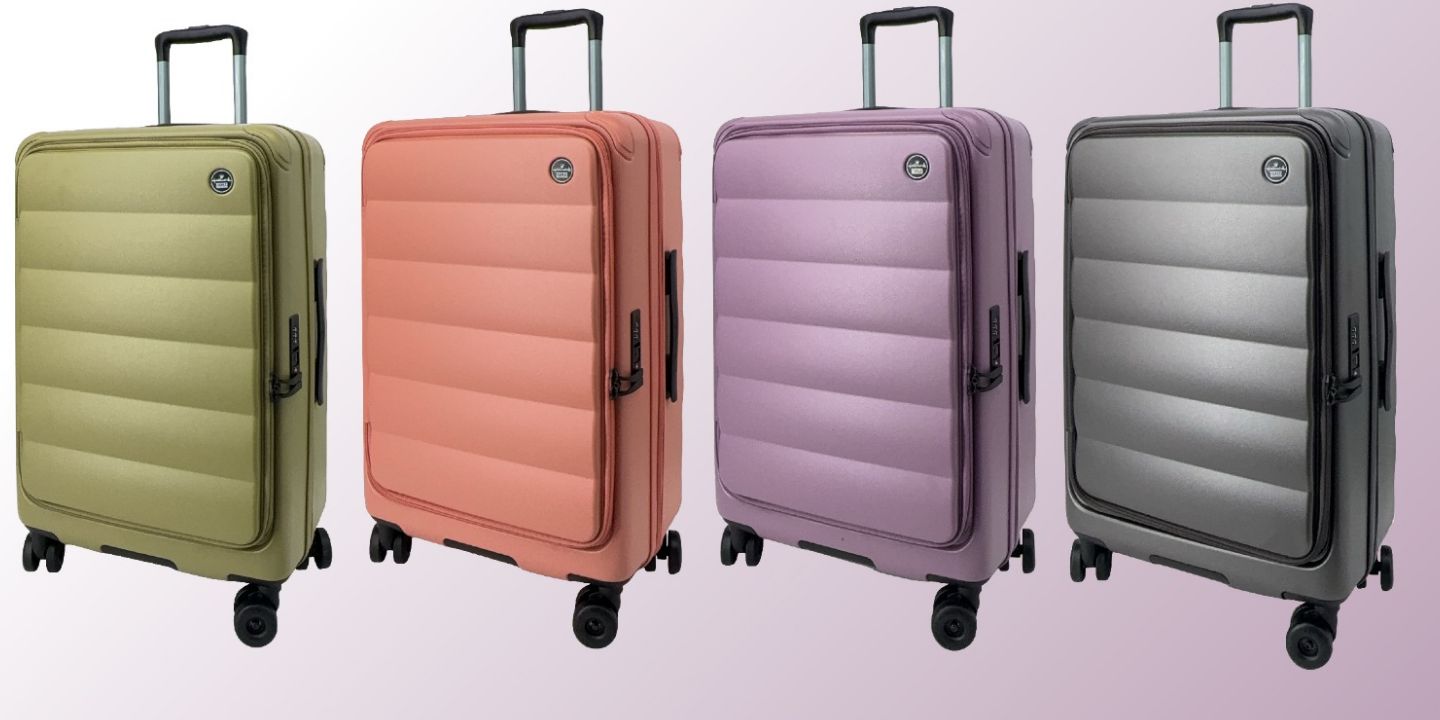Four front-open Hallmark Design Collection cases with a wave shell