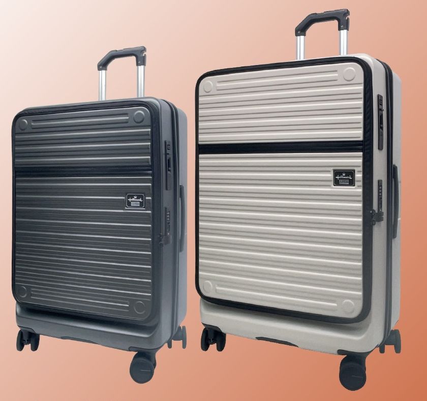 Two top-open Hallmark Design Collection cases with a horizontal rib shell